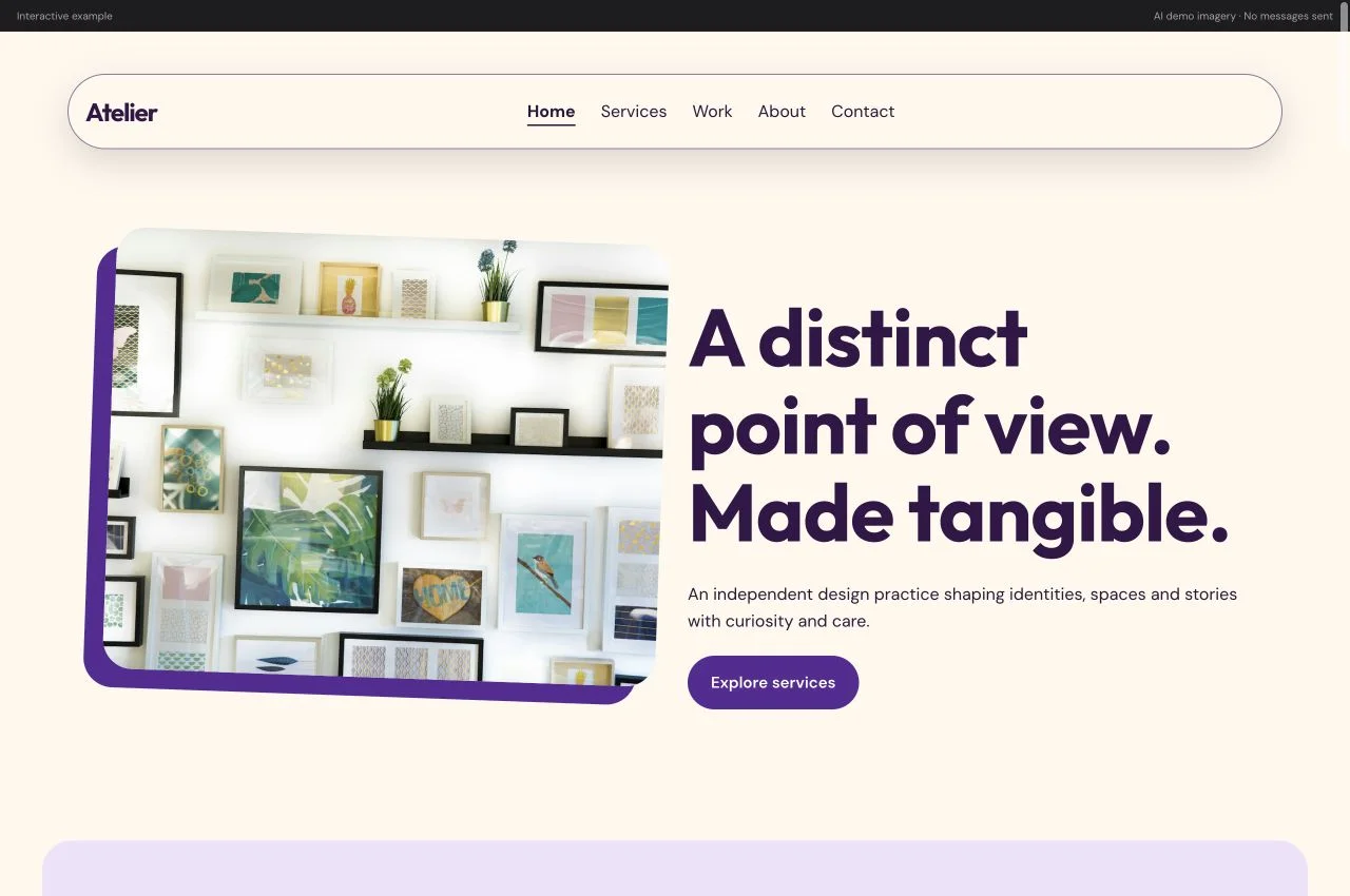 Atelier modern website preview