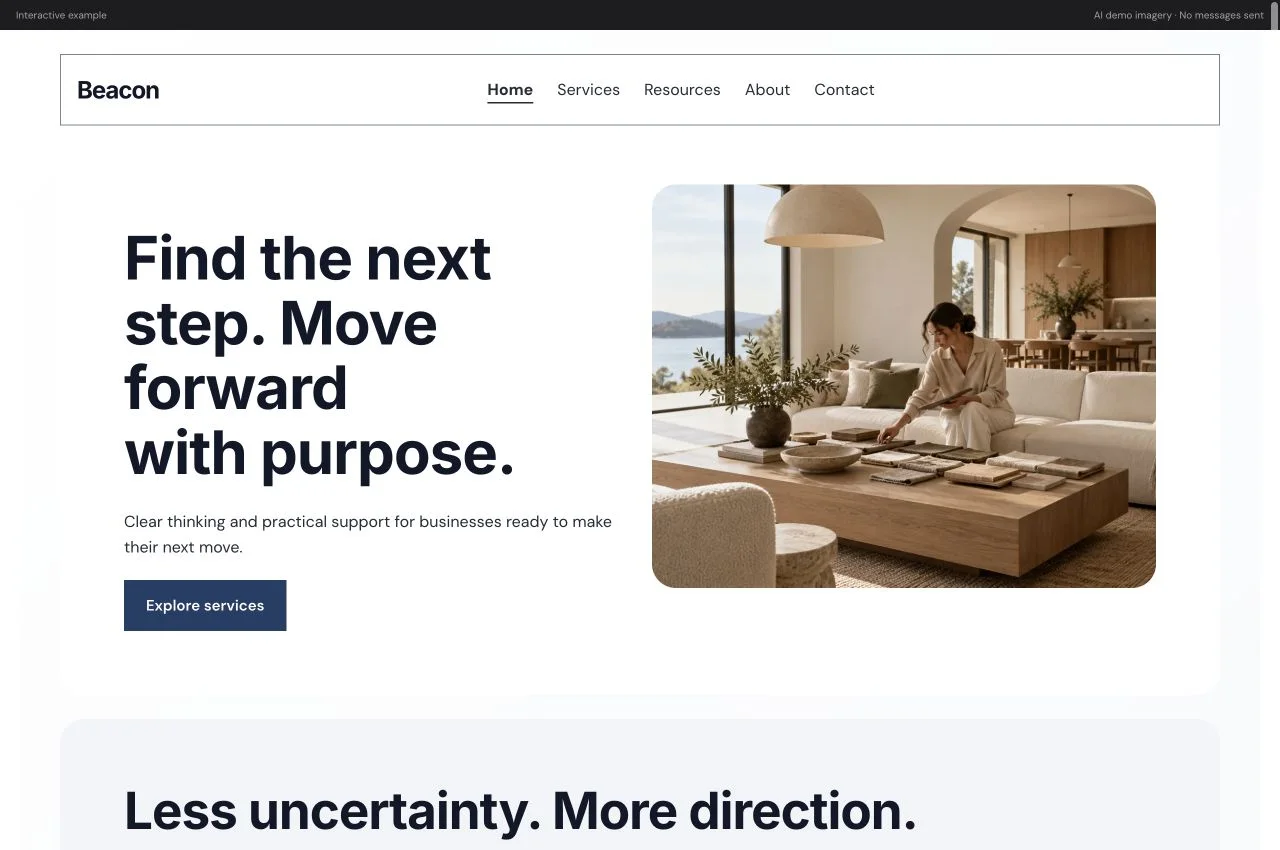 Beacon modern website preview