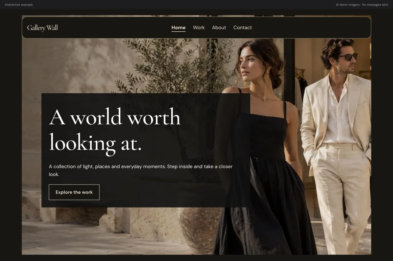 Gallery Wall modern website preview