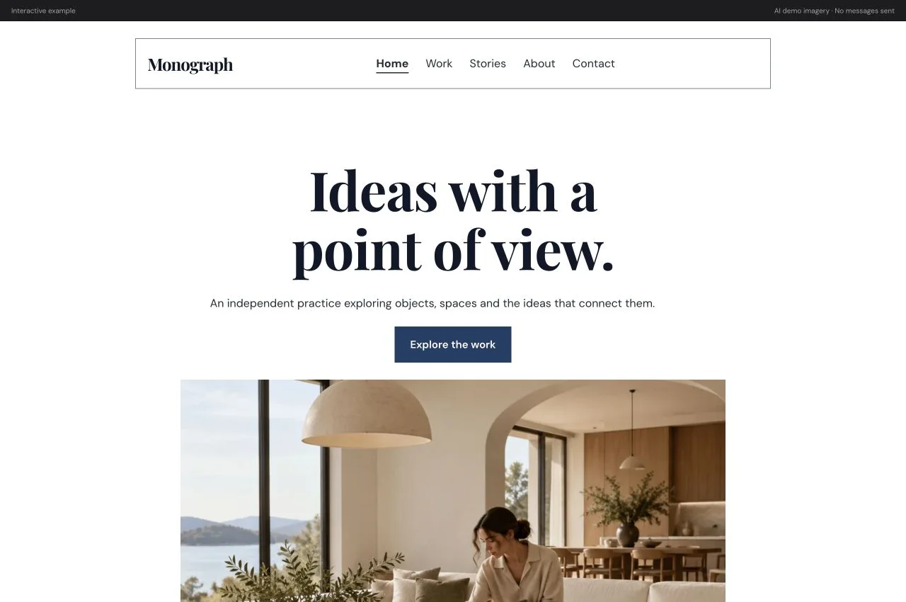 Monograph modern website preview