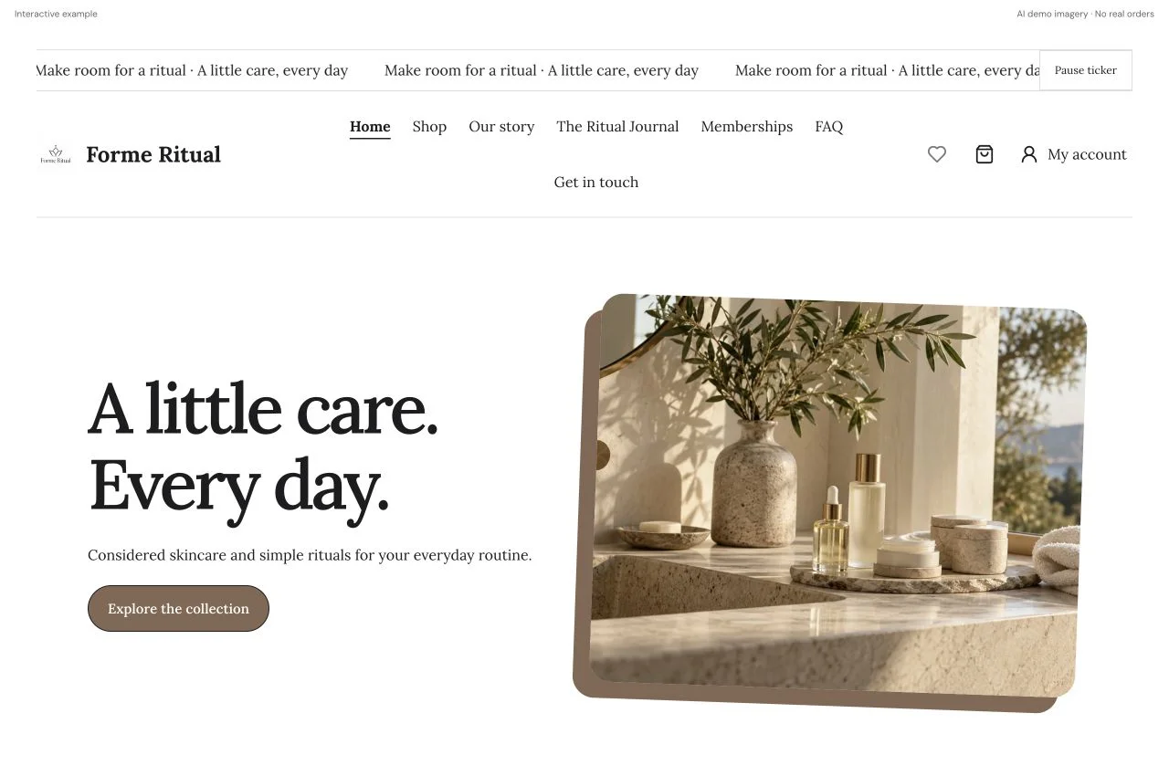 Forme Ritual modern website preview